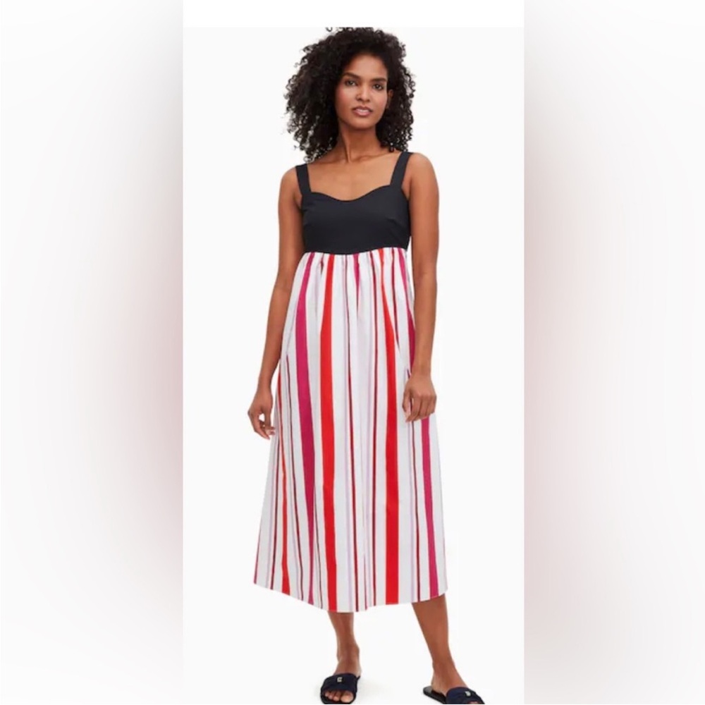 Kate Spade Gardenside Stripe Midi Dress